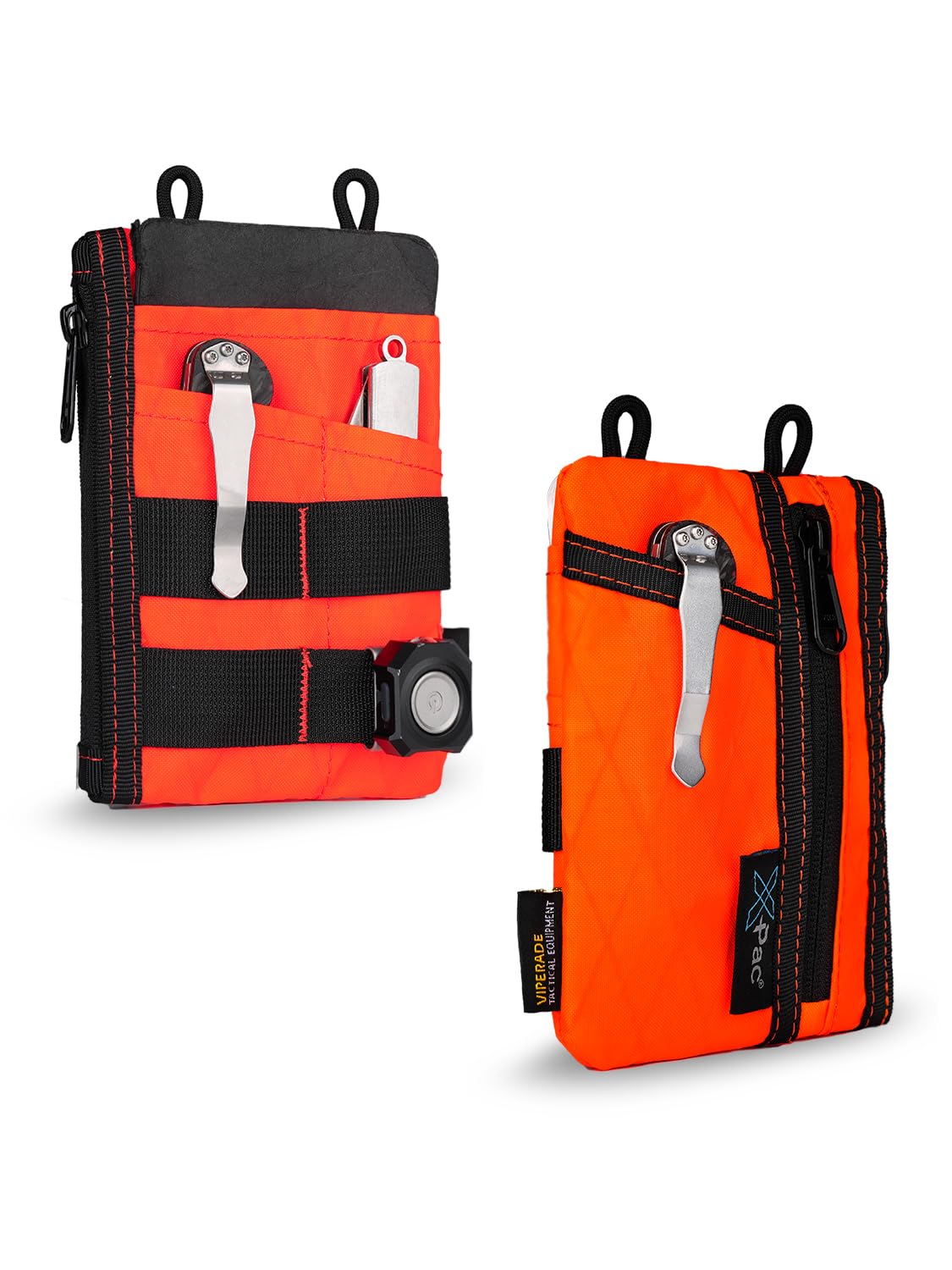 VIPERADEVE18N X-Pac EDC Pouch Tool Organizer, Multifunction Small Tools Pouch with 6 Pockets, EDC Organizer Pouch for Men, Slim Multitools Pocket Organizer for Everyday Carry-Orange