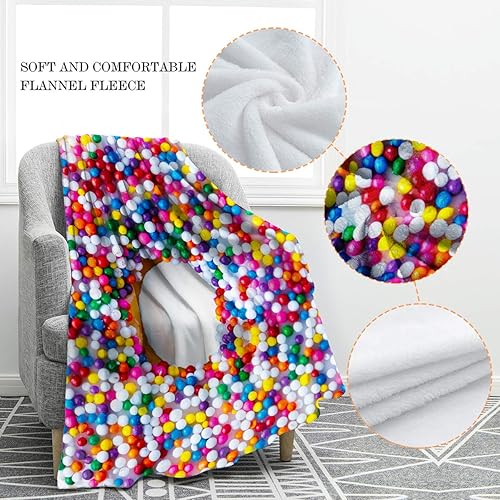 Miniatura 2 de Jekeno Manta con forma de donas, manta realista de alimentos, suave y acogedora, para viajes, camping, regalo para niños y adultos, 60 pulgadas de