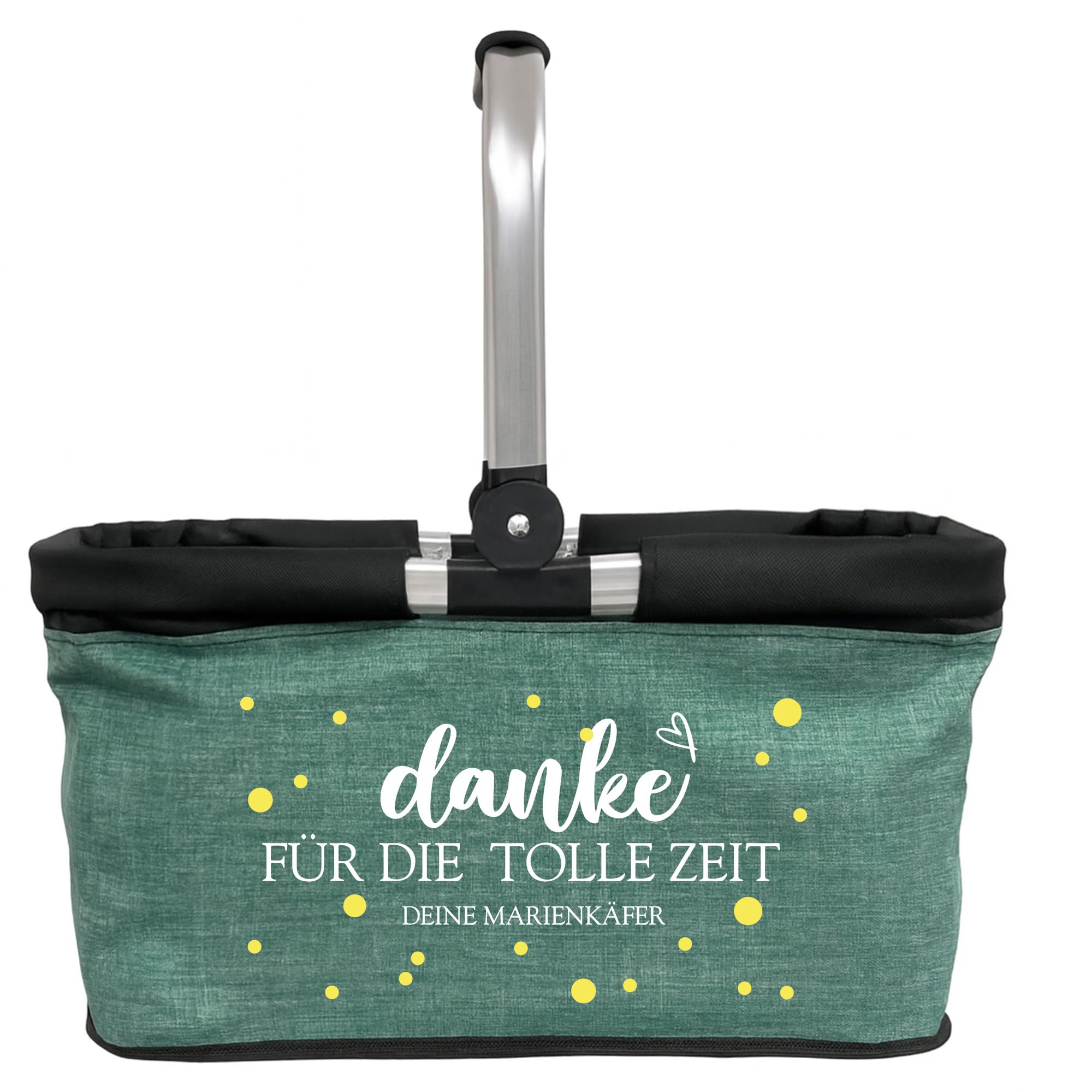 Amberger Design Personalisierter Einkaufskorb Kindergarten Abschied mit allen Kindernamen auf der Rückseite – Geschenk Erzieherin Kita, faltbar, 5 Farben