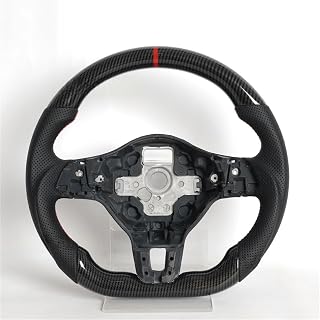 Hydro-Dip Carbon Fiber Steering Wheel Perforated Leather Compatible With VW Golf 6 MK6 GTI GTD R 2009-2013 Polo Tiguan Passat