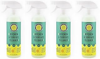 The OhSo Co. Kitchen & Surface Cleaner 4-Pack, Eco-Friendly Ingredients Tangerine Scent Non-Toxic Biodegradable No Bleach No Colorants Paraben Free Sulfate Free Cruelty Free Cuts Grease Countertop Stovetop Microwave Oven