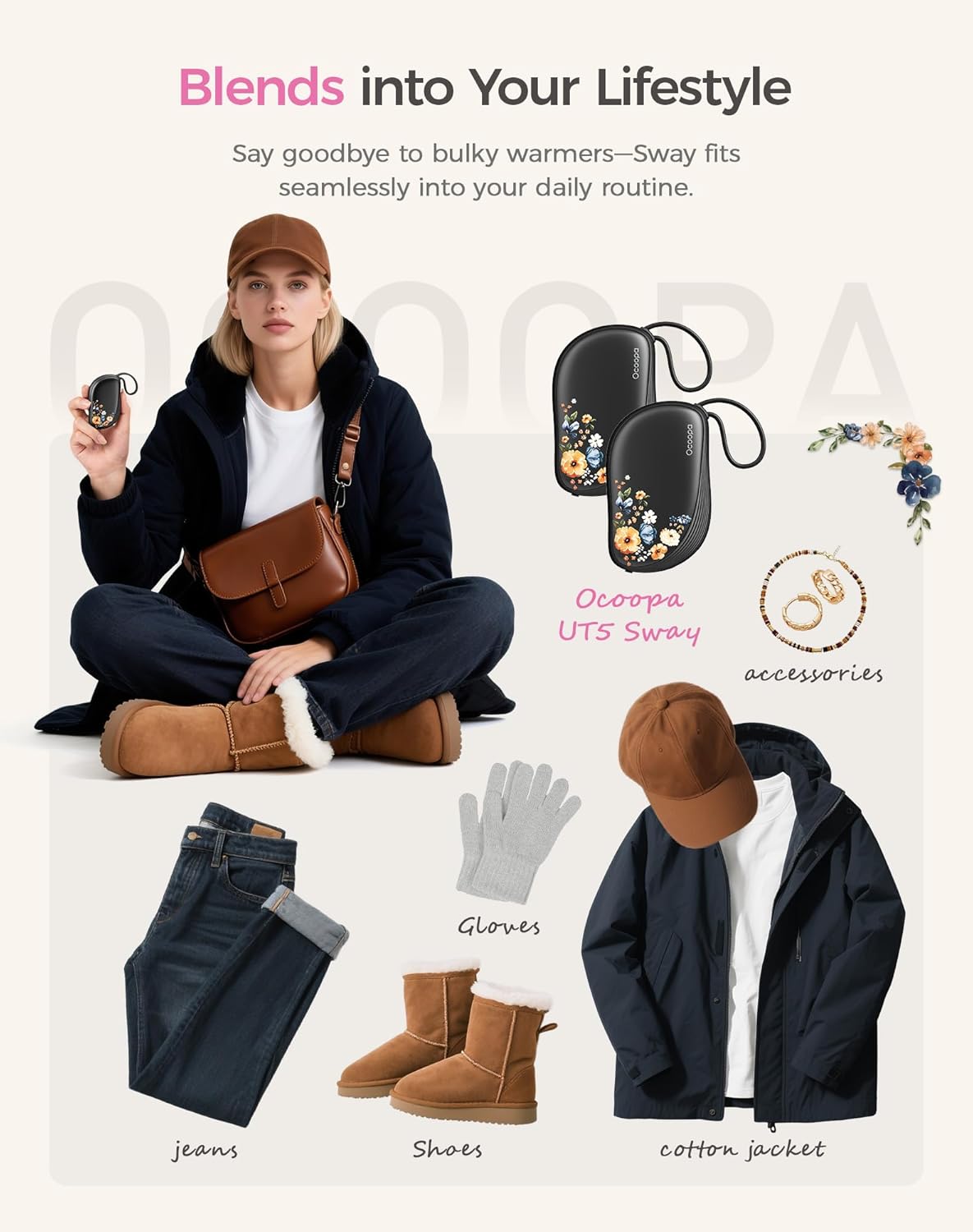 OCOOPA Hand Warmers Rechargeable 2 Pack, Ultra Slim Electric Hand Warmers, Portable Pocket Heater, Comb-Inspired, Fits in Gloves,UL Certified, Winter Essentials,UT5 Sway - Image 6