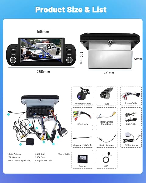 Hikity Android 15 Radio Coche para Fiat Panda 2013-2020 con Carplay Inalámbrico 6,2" Pantalla Táctil Autoradio Bluetooth con GPS Android Auto WiFi FM RDS SWC Mic Cámara Visión Trasera + Dash CAM - 2