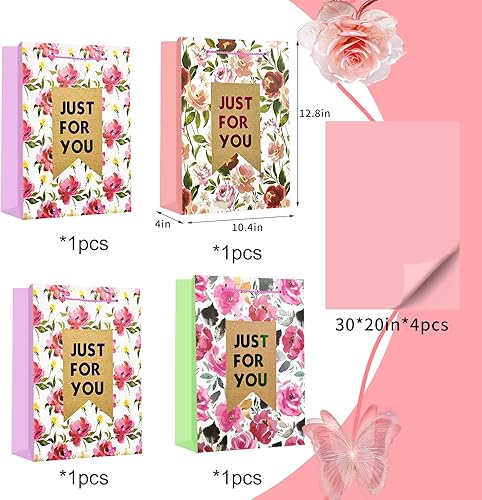 Miniatura 2 de Colodeol 4 bolsas de regalo para el día de San Valentín de 12.8 pulgadas con papel de seda, bolsa mediana grande para el día de San Valentín con