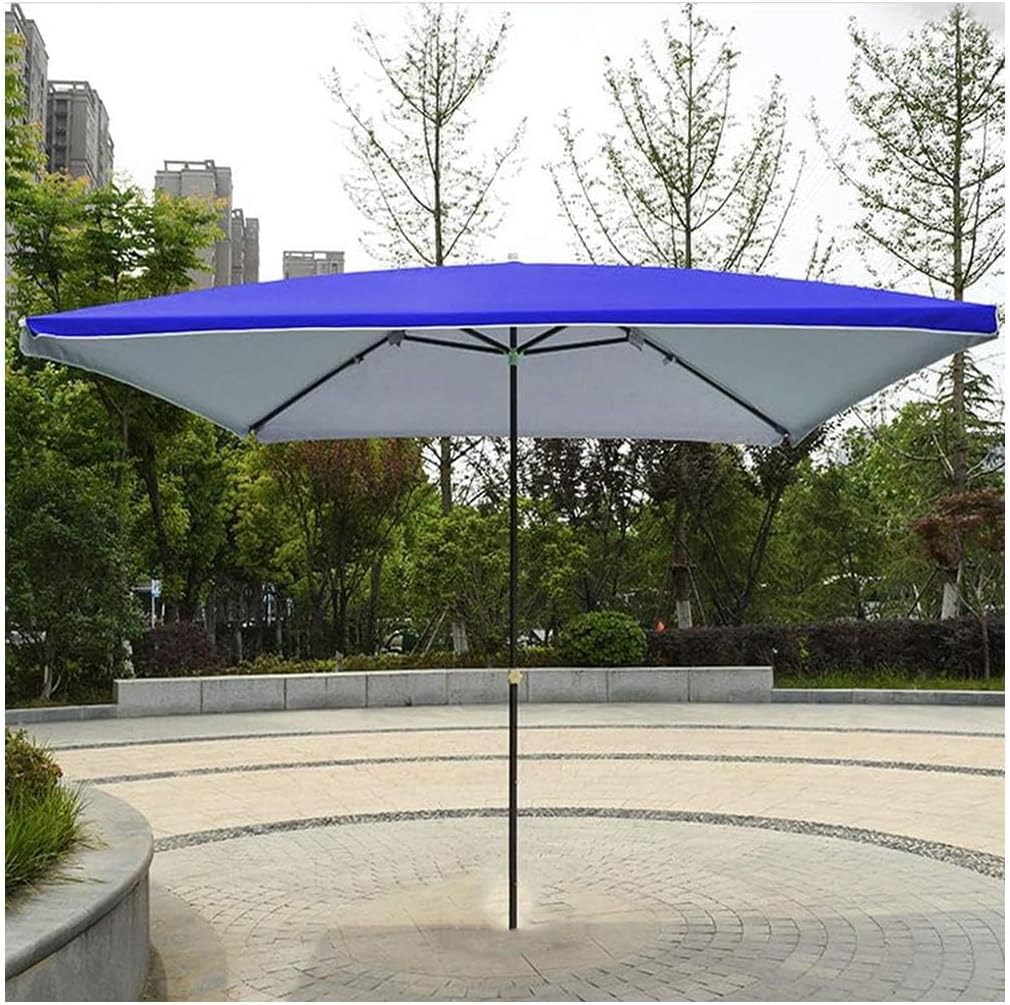 Silver Coated Oxford Cloth Patio Umbrella, 3 Levels of Adjustable Height Beach Umbrella, Outdoor Umbrella Without Base(2.2 * 2.8M-Red)