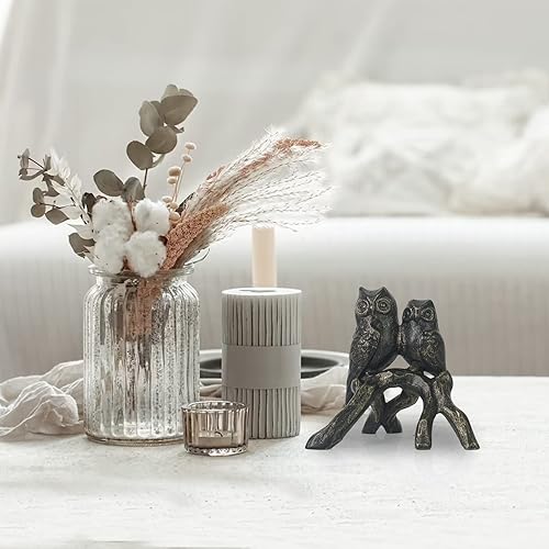 Miniatura 2 de DreamsEden Estatua de búho, decoración del hogar, de hierro fundido, bonitos detalles decorativos para mesa o estante, regalos para amantes de los