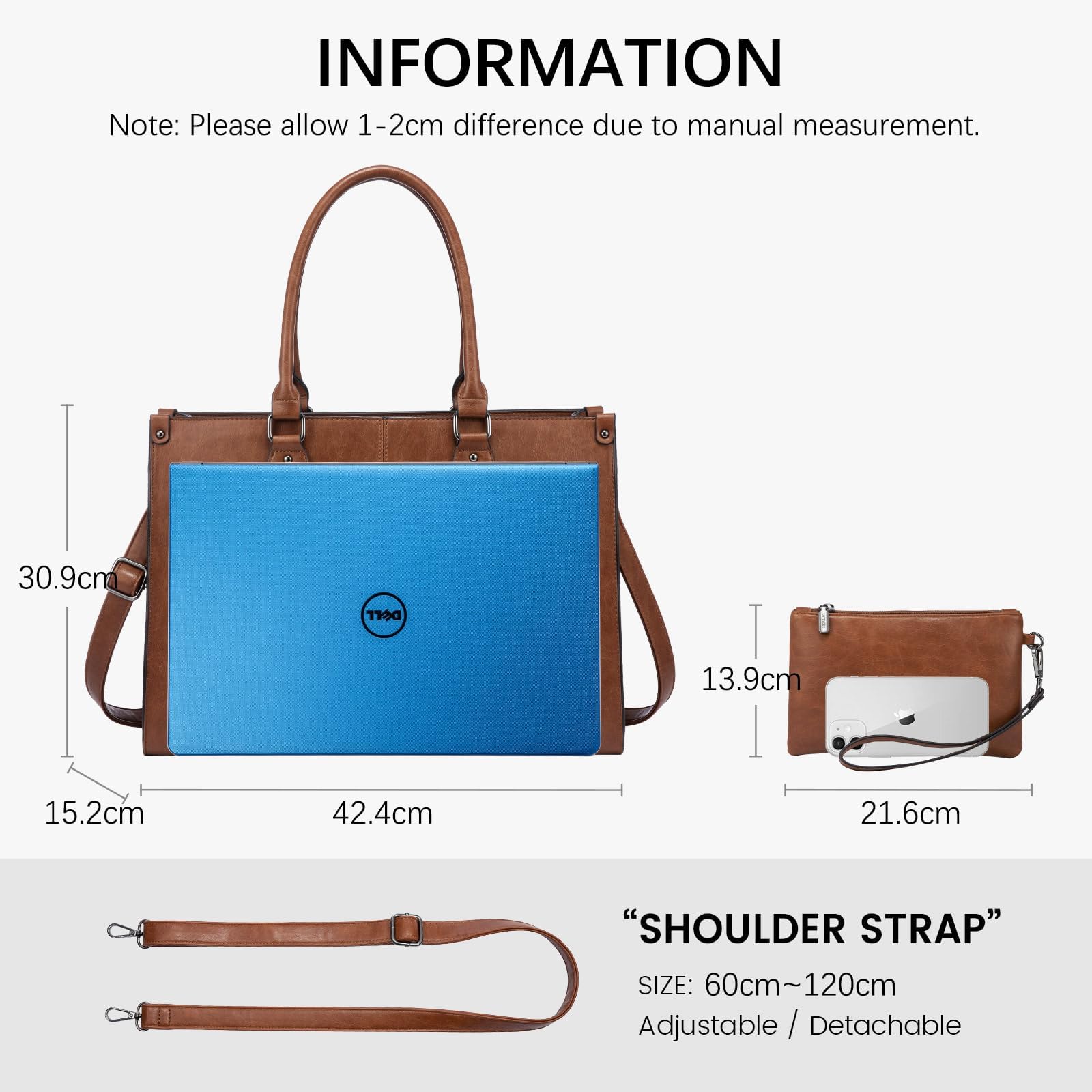 LOVEVOOK Bolso de mano para ordenador portátil para mujer, grande, 15,6 pulgadas, piel sintética, bolso de la compra, bolso de mano, bolso de trabajo, bolso de trabajo, bolso de mensajero, bolso para