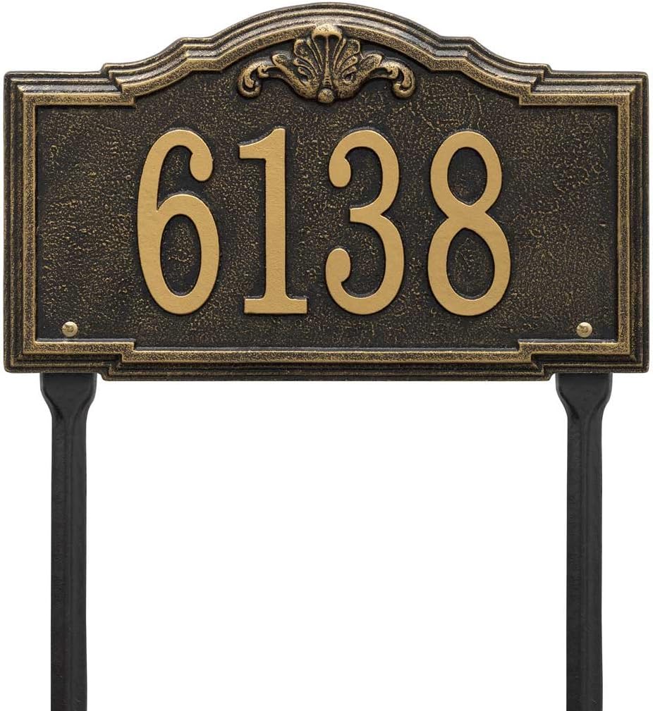 Comfort House Custom Address Yard Sign with Lawn Stakes - MADE IN USA Metal Address Plaque Personalized With Your House Number # P2886lawn