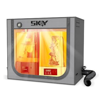 Large Resin 3D Printer Enclosure with Ventilation Kit LED Light, 3D Printer Vented Enclosure Tent Cover Eliminate Odors Dustproof Isolate Noise Compatible with LCD Resin UV 3D Printer 33*18.9*28.7Inch