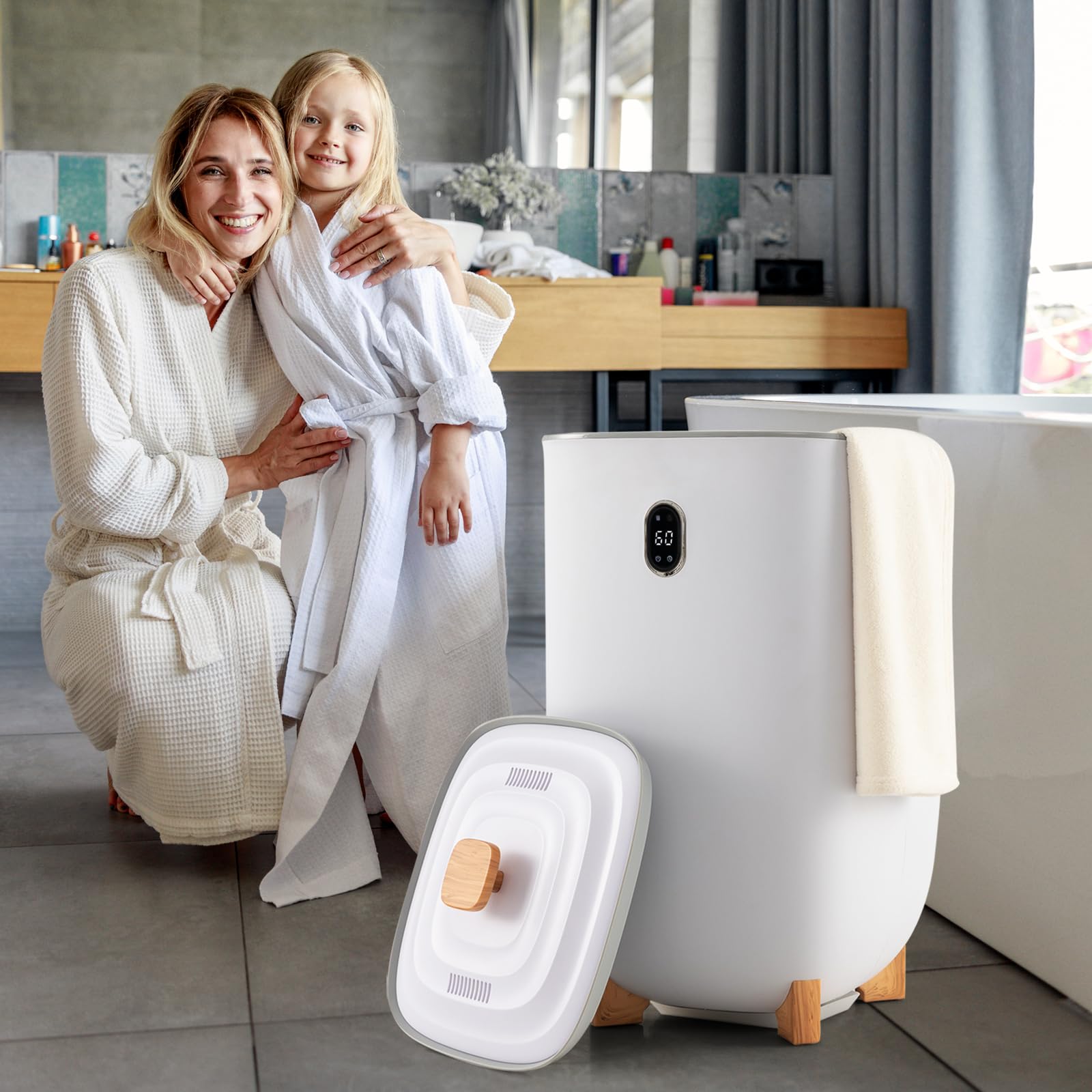 RELAX4LIFE Scaldasalviette 35L Acciaio Inox Caldo Asciutto Spegnimento Automatico