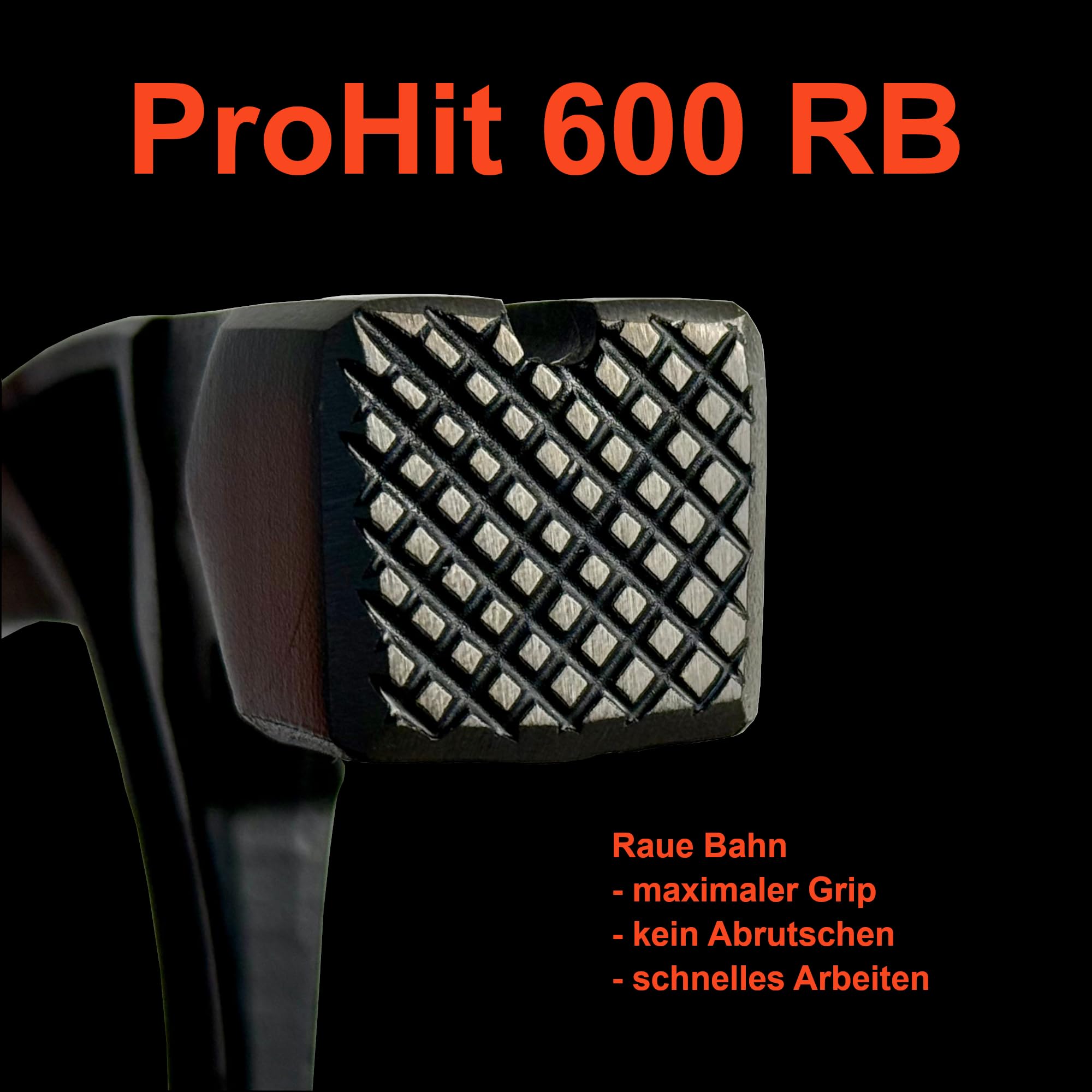 ProHit600RB Latthammer 600 g mit rauer Bahn, vollgeschmiedeter Zimmermannshammer mit magnetischem Nagelhalter und ergonomischem Griff