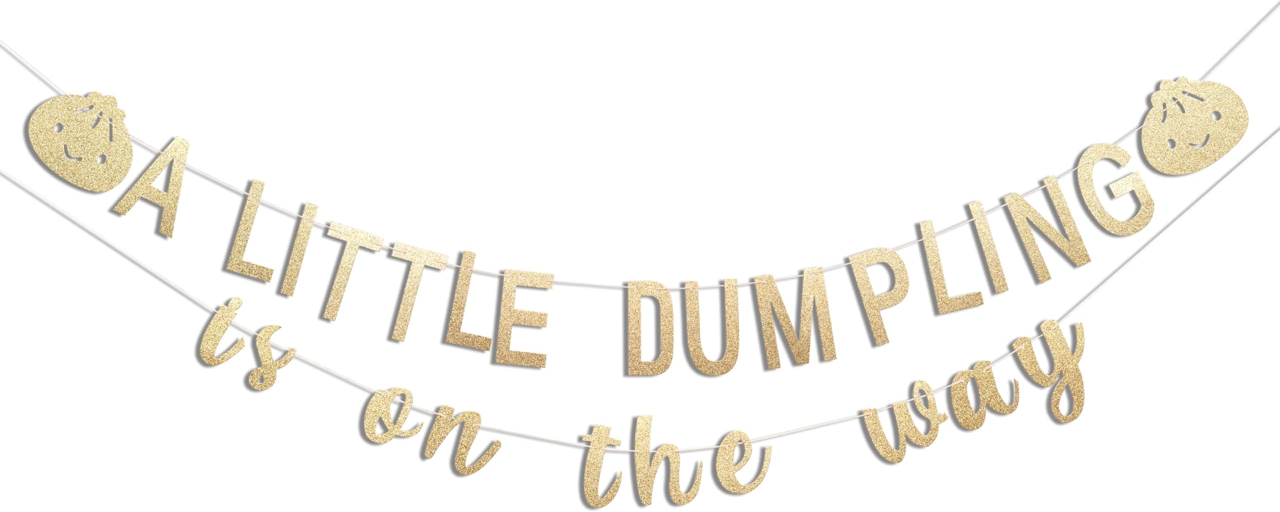 A Little Dumpling is On The Way Baby Shower Banner - Baby Shower Decorations, Gender Reveal Hanging Banner Sign Decor, Gender Reveal Decorations for Party Indoor Outdoor...