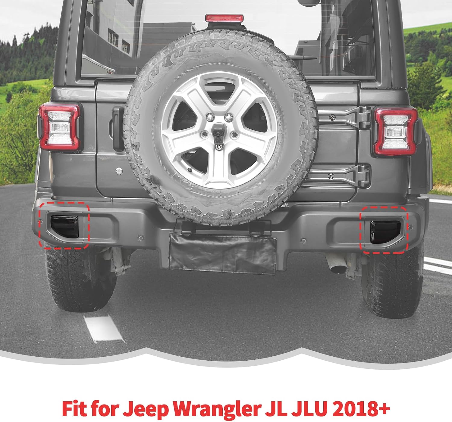 RT-TCZ Smoked Black Rear Fog Light Lamp Trim Cover Decoration Exterior Accessories for Jeep Wrangler JL JLU 2018-2025