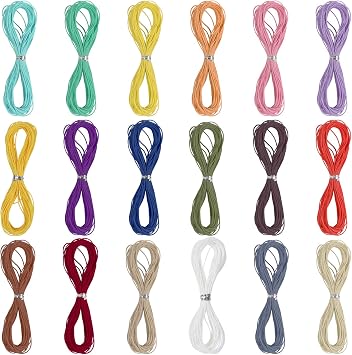 196yards Waxed Cotton Cord 32.8ft/Color Bracelet Thread 1mm Diameter for Jewelry Making Leather Craft DIY(18 Colors) by CCINEE