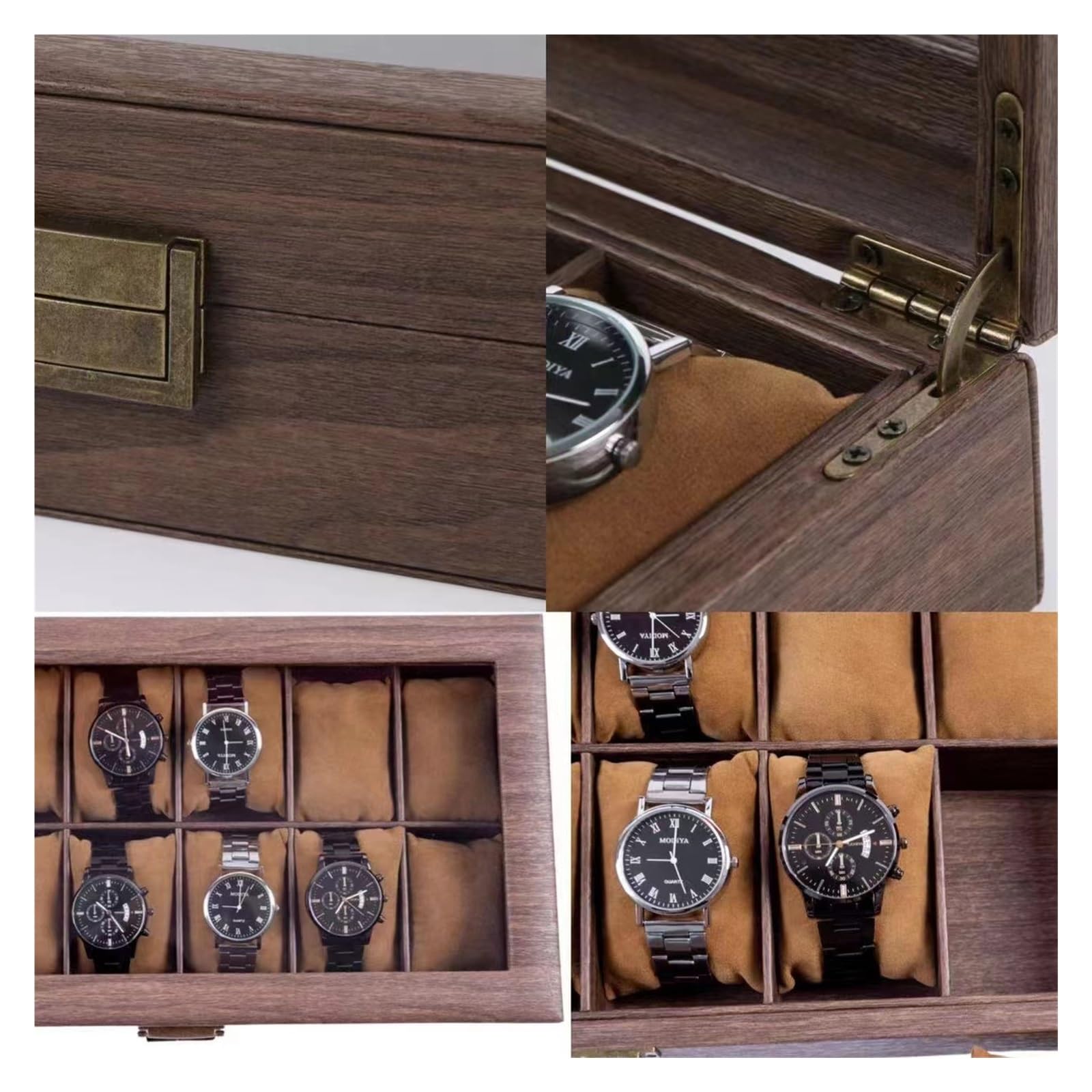 Joyeros Organizador Joyero De Madera De Dos Capas Caja Para Joyas | Múltiples celdas para almacenamiento de adornos.