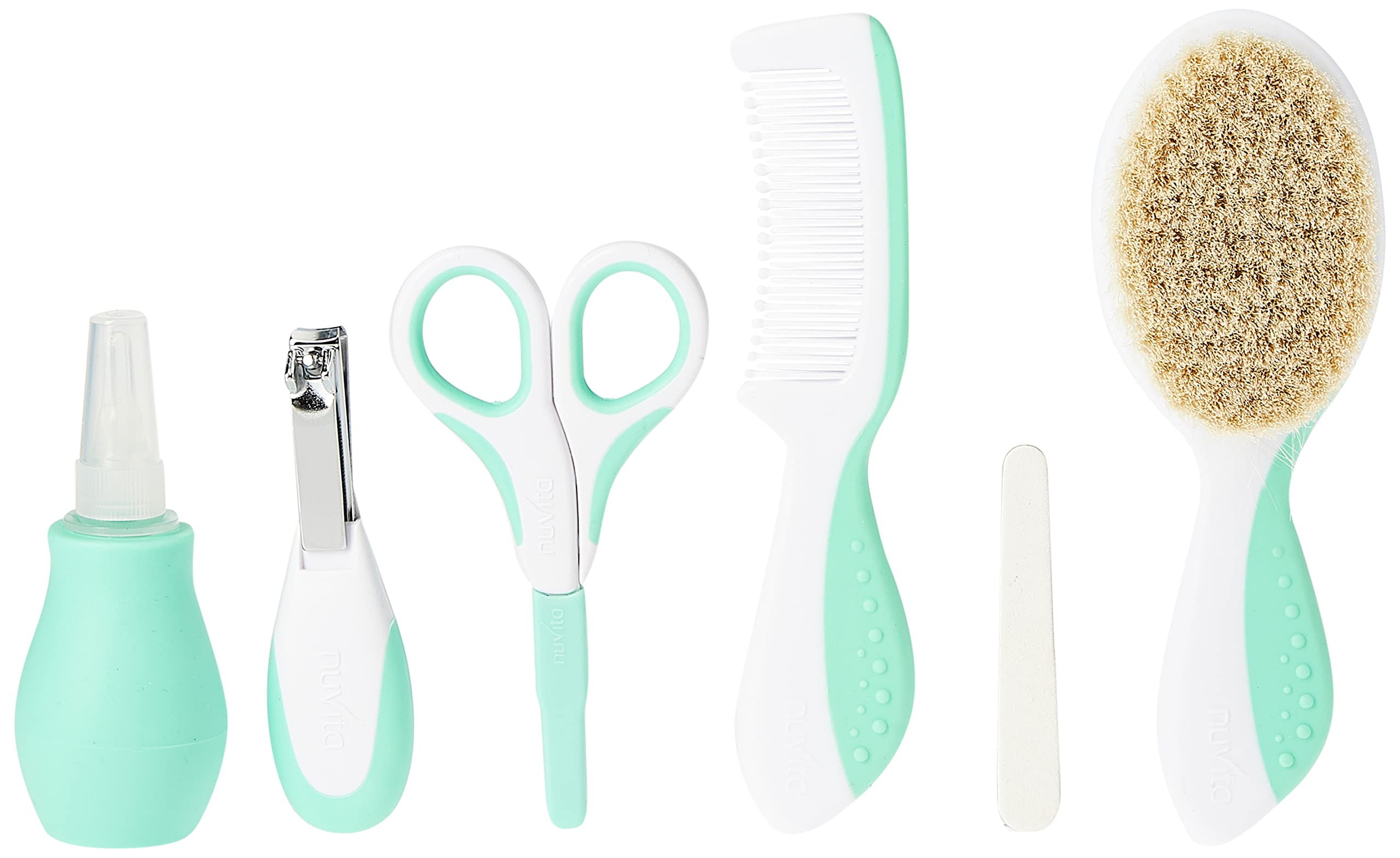 NuvitaComplete Baby Care Set - Bath Bag - Beauty For Babies - Nail And Hair Scissors - Ideal For Nursery And Travel - Green - 1146