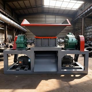 Waste Tire Recycling Machine Line Heavy Duty Tire Shredder, Wire Puller, Rubber Cracker Powder Production Plant