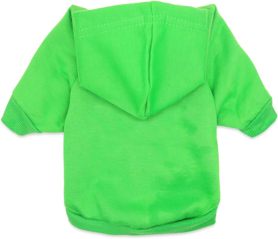 Small Size Dog Hoodies Plain Pet Sweatshirt Pet T Shirt, Green, Large