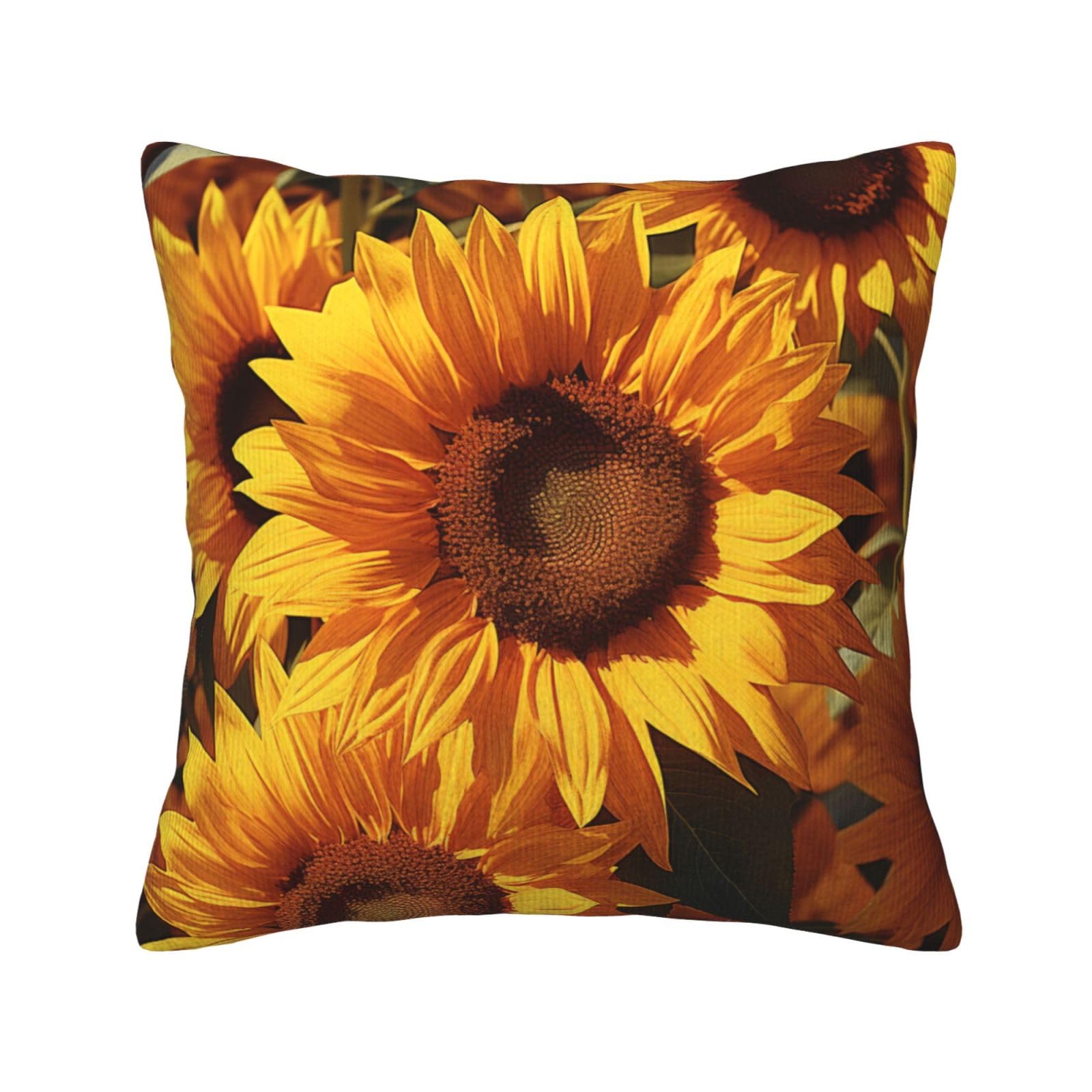 Housse de coussin en velours côtelé premium et imprimé floral carré 50x50 cm