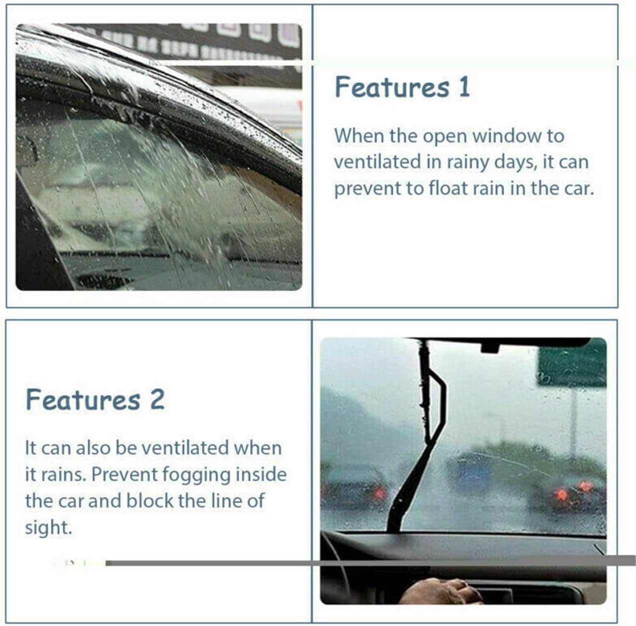 Outside Mount Tape-on Rain Guard Window Visor Compatible with 2017-2019 Honda CRV Window Visors Super Duty with SuperCrew Cab Ventvisor Side Window Deflector Vent Rain Deflector,4pcs