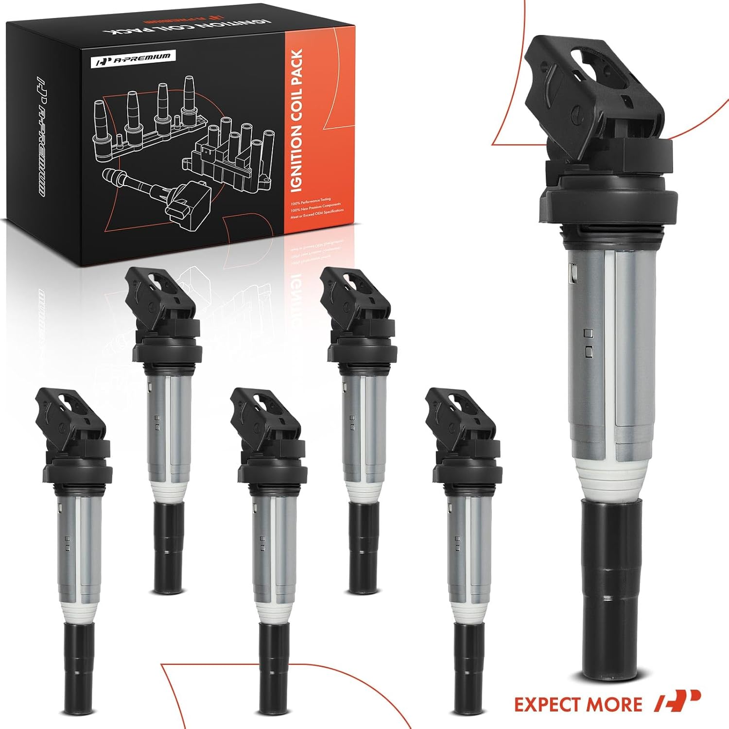 A-Premium Engine Ignition Coil Packs Compatible with BMW 325i 325Ci 328i 330Ci 335i 435i 525i 528i 530i 535i 640i 740i E 8