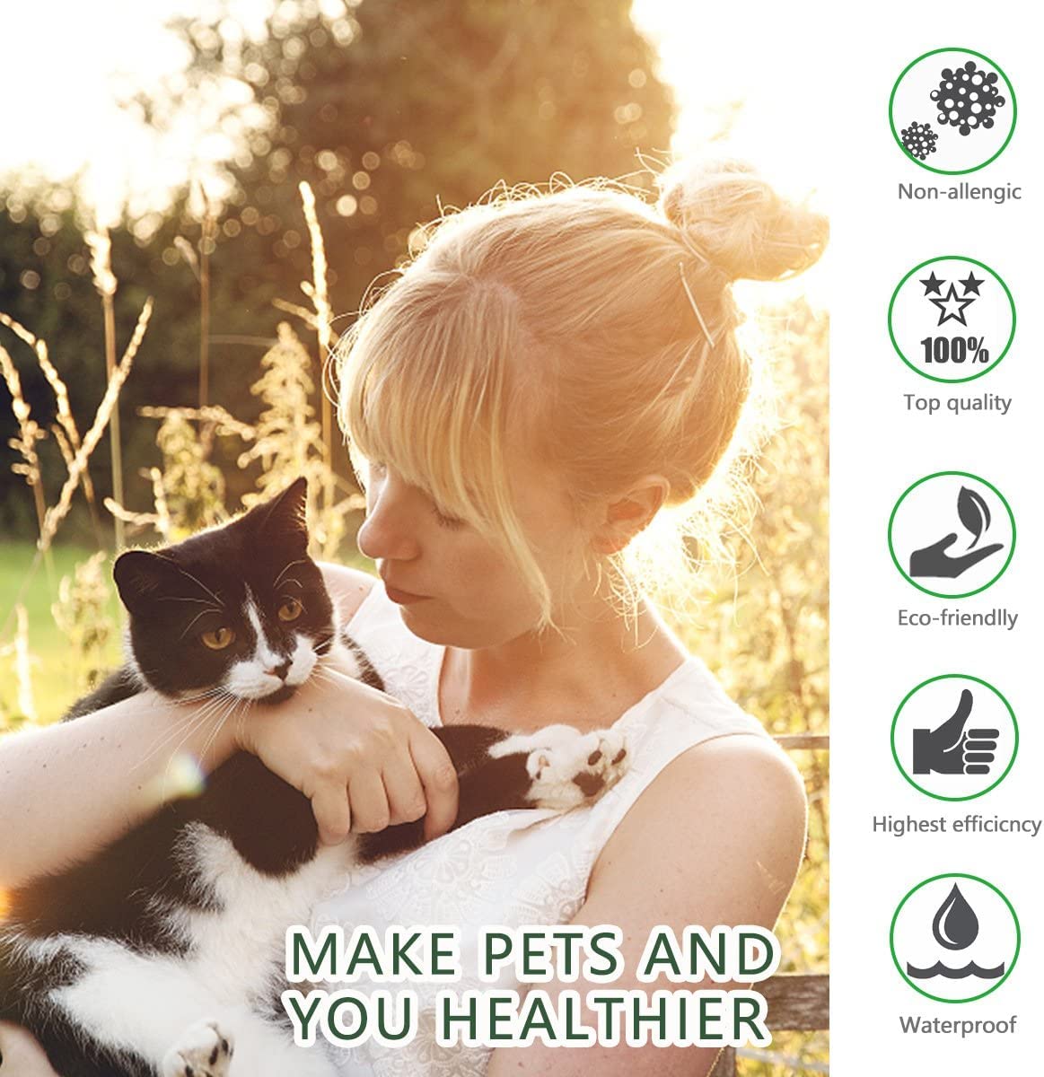 DEWEL Collar Gato contra Pulgas, Garrapatas y Mosquitos, Collar Antipulgas y Garrapatas 33 cm para Gatos y Perros Pequeños y Medianos, 8 Meses de Protección