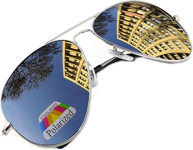 MFAZ Morefaz Ltd Vintage Retro Original Pilot Mirrored Mirror lens Polarized Sunglasses Glasses Air Force Unisex Vintage lens UV400