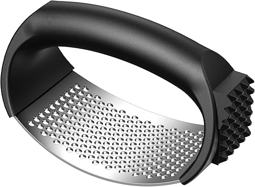 Prensa de Ajo, Trituradora de Ajo de Acero Inoxidable, Fácil de Usar y Limpiar, Mango Ergonómico, Gadget de Cocina Fácil para Triturar sin Esfuerzo,