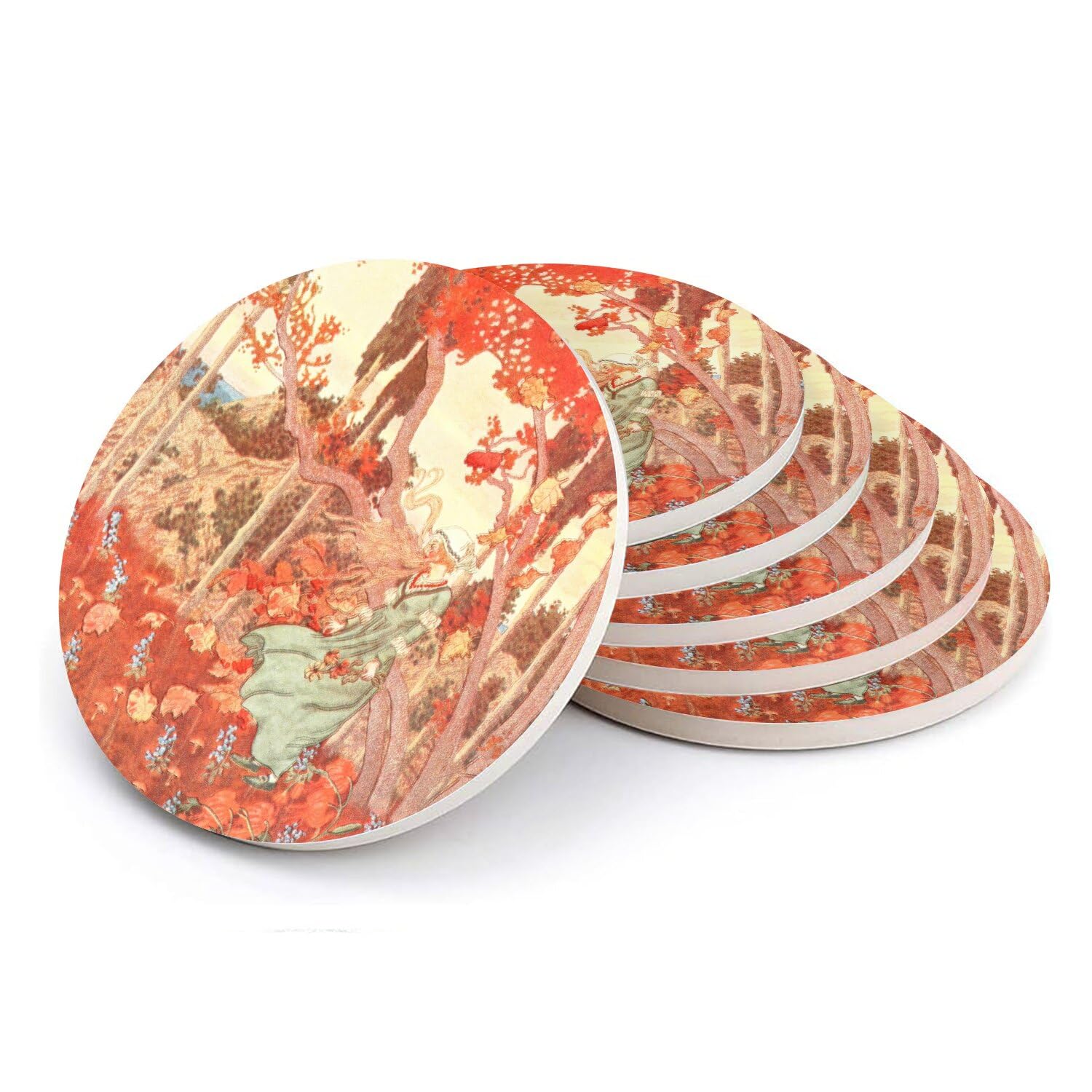 Sous-verres ronds en céramique anti-tache et anti-rayure lot