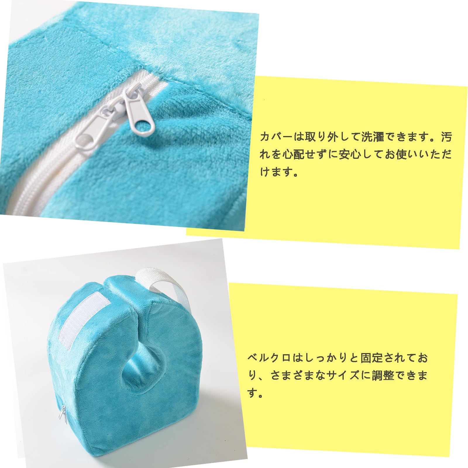 DEEYOTA 床ずれ 防止 かかと あて 足 足首 クッション 介護クッション 床ずれ防止用具 褥瘡 軽量で耐久性 足枕 保護 介助 マジックテープ グレー