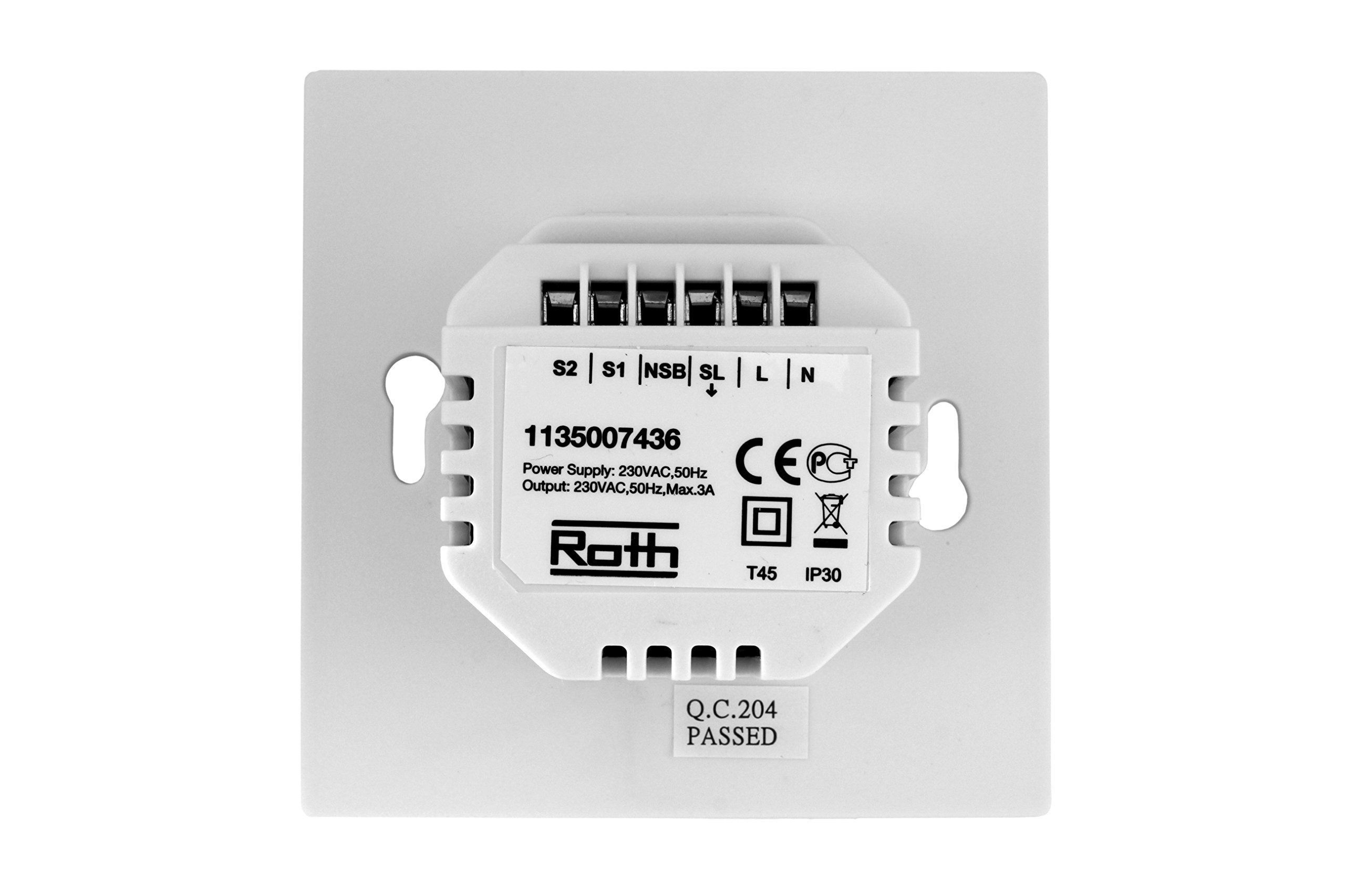 Roth Basicline T 1135007436 Termostato programable para habitación, 230 V