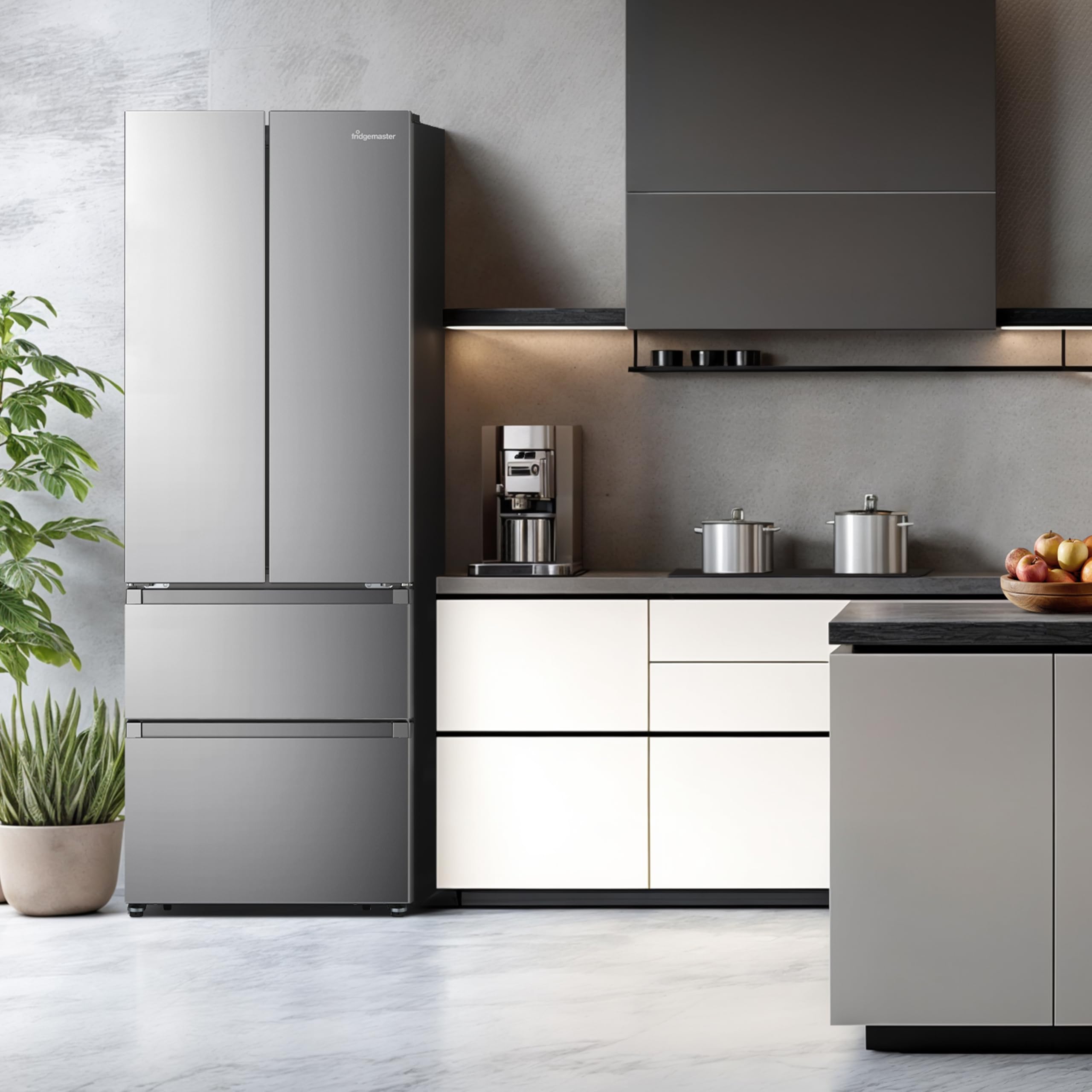 Fridgemaster MF70450ES French Door Fridge Freezer 485L, Total No Frost, Silver, 69.4D x 70.4W x 200H cm, E Rated — view 16