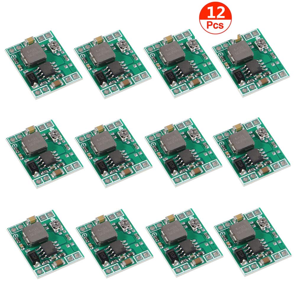 12pcs MP1584EN Mini 3A DC-DC Buck Converter 4.5V-28V to 0.8V-20V Adjustable Voltage Regulator 24V/12V/9V to 12V/5V/3.3V Step-Down Power Module