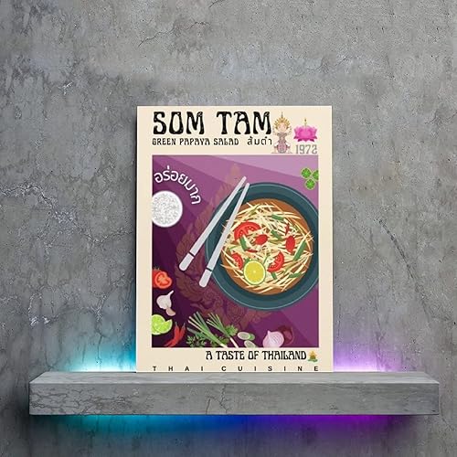 Miniatura 5 de Póster vintage de comida tailandesa, póster de Som Tam, póster de cocina moderna Art Deco, pintura en lienzo, pósteres e impresiones artísticas de