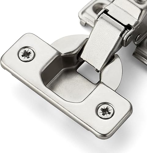 Miniatura 5 de Ravinte Paquete de 20 10 pares de bisagras de gabinete de cocina de brazo corto de níquel cepillado superpuestas de 12 pulgada, cierre suave,