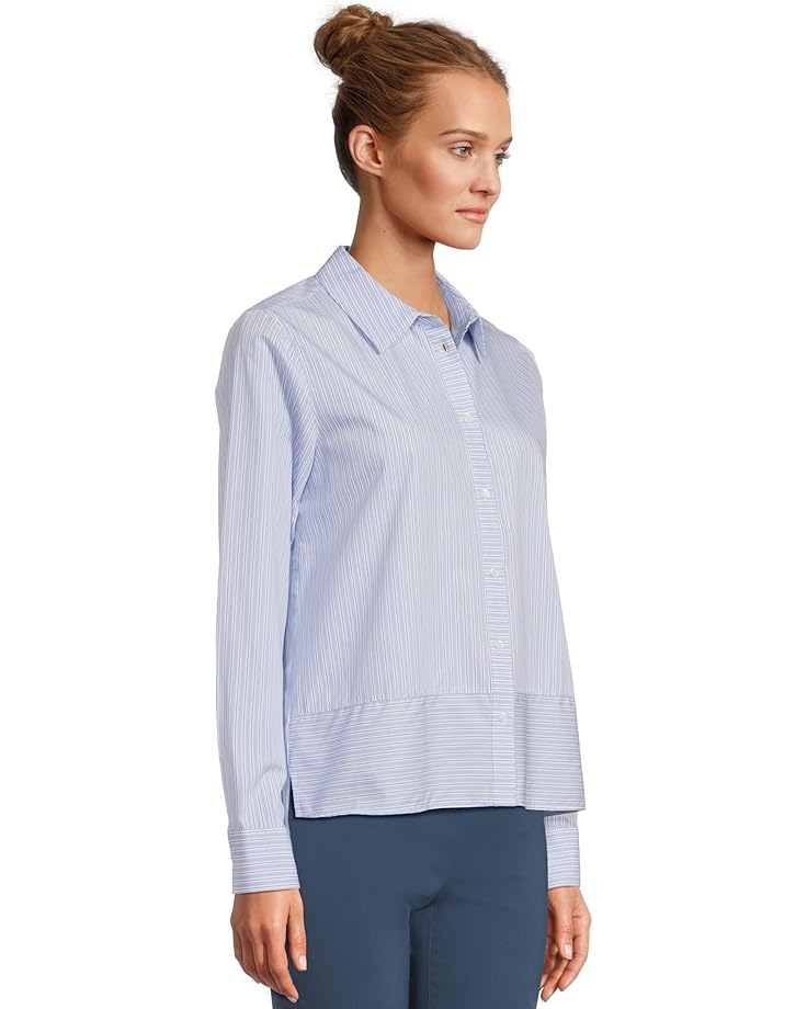 Elliott Lauren Long Sleeve Button Front Stripe Shirt With Front Seam Detail - #2 of 5