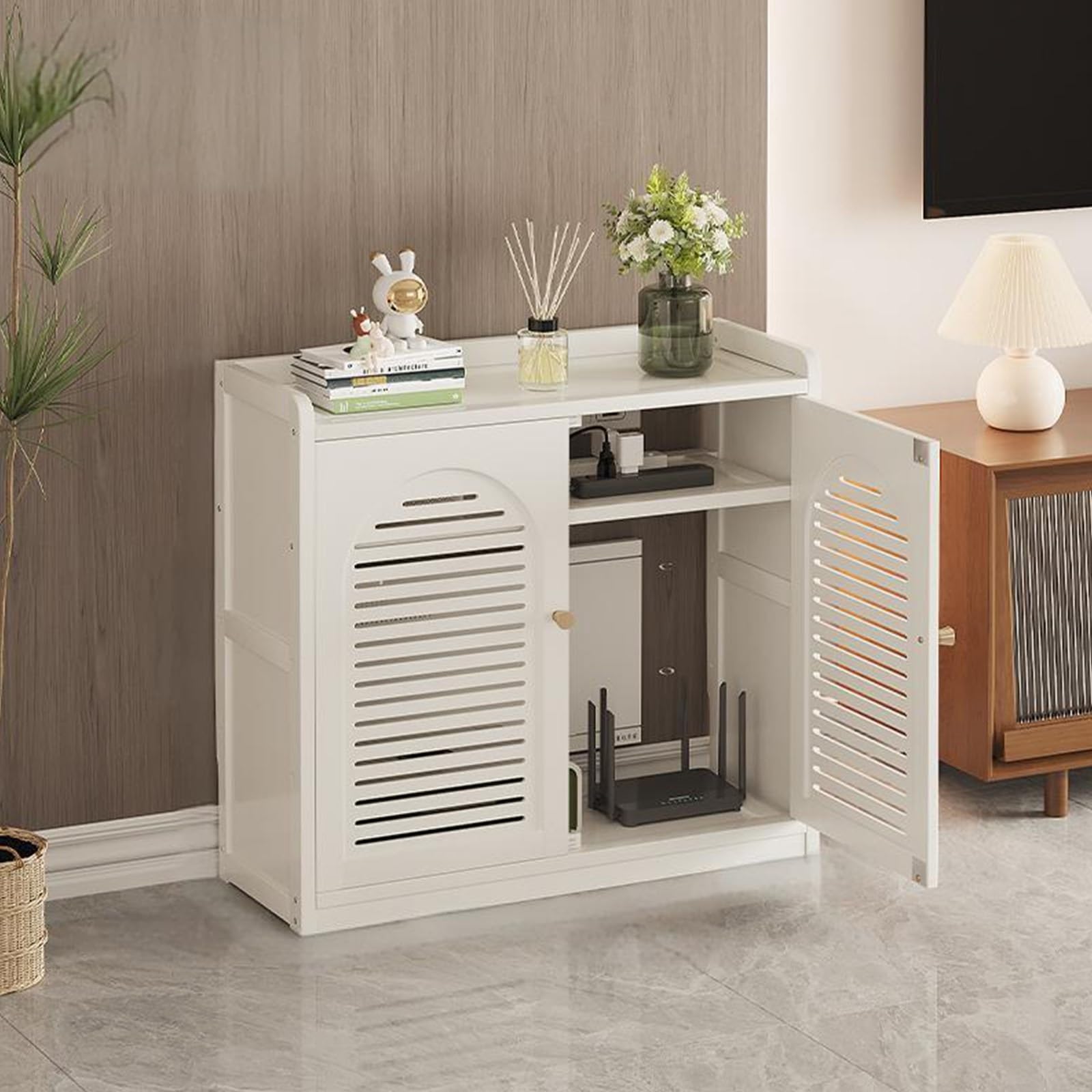Caja de almacenamiento ventilado que soluciona el desorden de cables WiFi