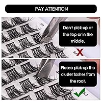 Vista 5 de Pestañas en racimo, 72 pestañas individuales, extensiones de pestañas postizas, kit de extensión de pestañas postizas reutilizables, aspecto
