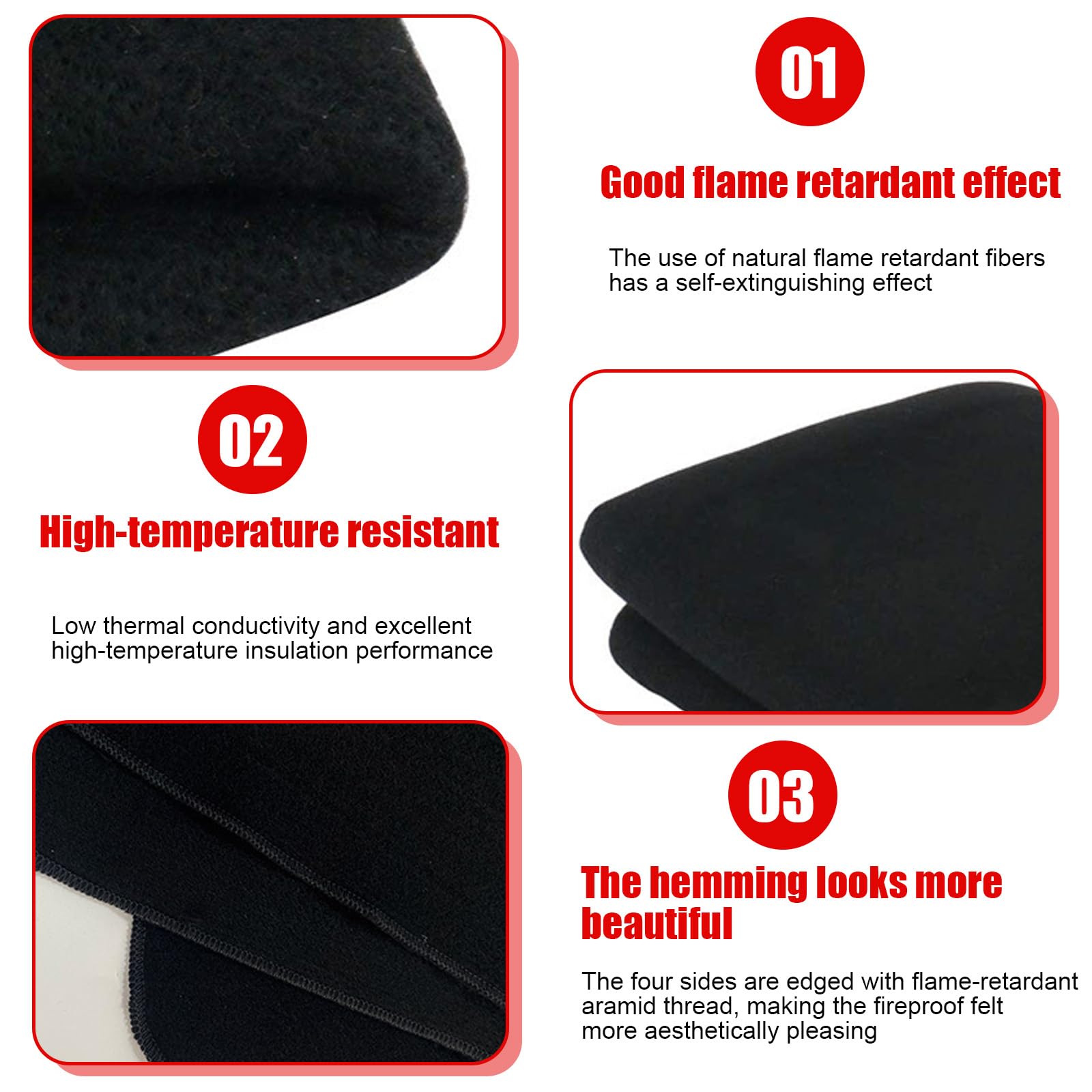 Tapis de soudage multifonction en feutre de carbone pour usage industriel et domestique - 100 cm x 100 cm