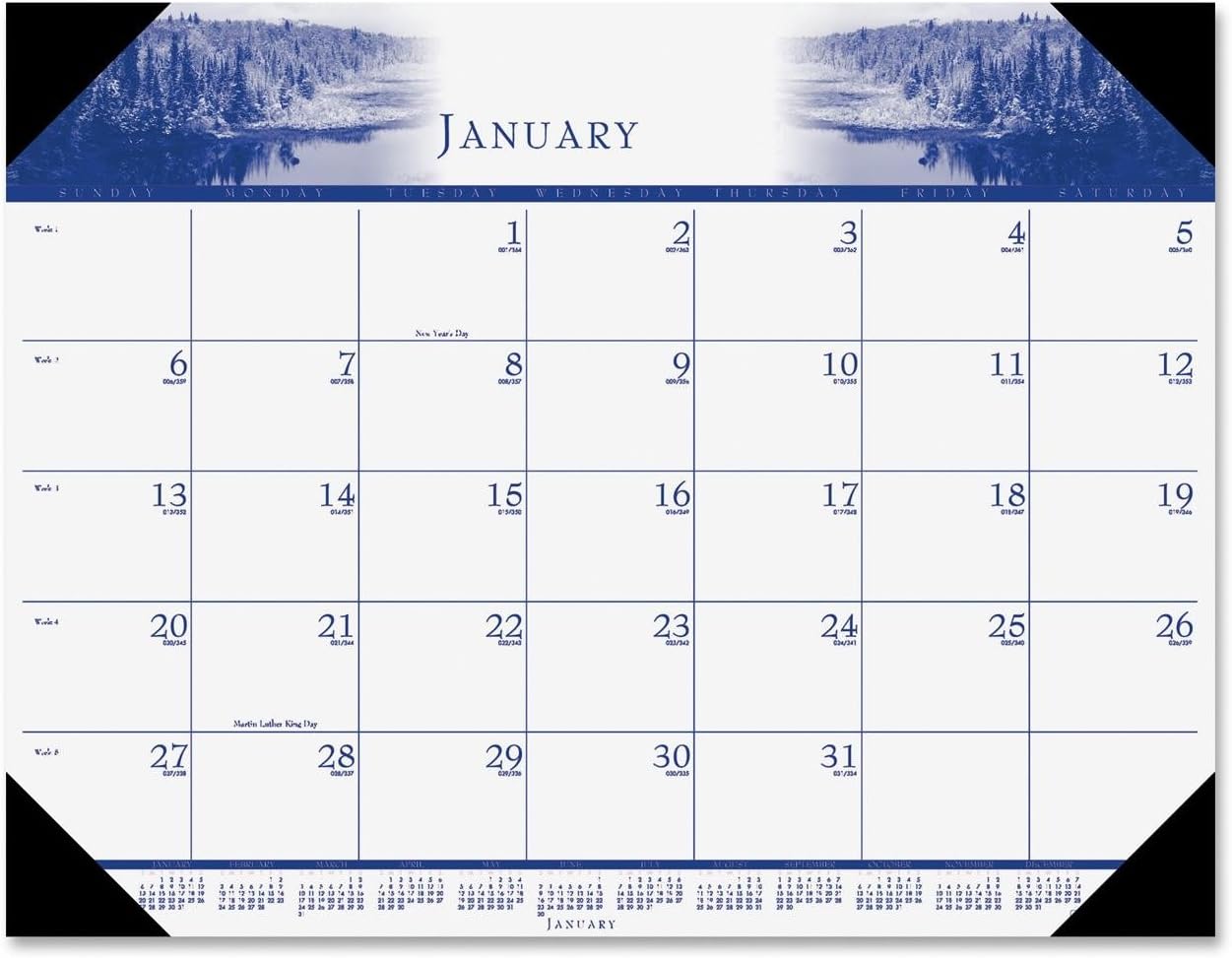 House of Doolittle Illustrated Desk Pad Calendar, 12 Months January 2014 to December 2014, 22 x 17 Inches, Three Colors, Recycled (HOD140HD)