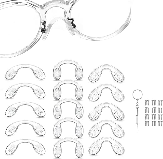 TecoKart® 15 Pcs Silicone Nose Pads for Eyeglasses – Comfortable Soft Specs Nose Pads for All Frames – Durable Nose Pads w...