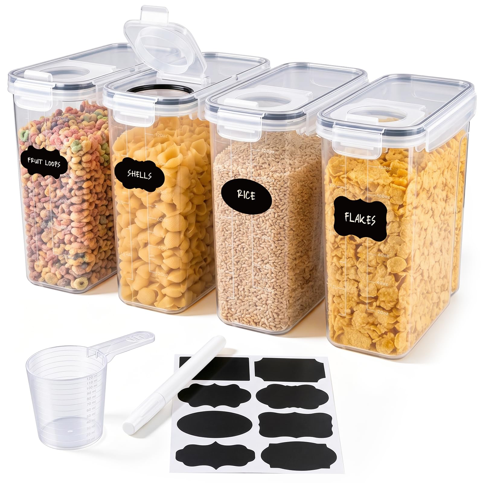 Dayacoco Cereal Storage Containers, 4L Cereal Containers With Lids Airtight