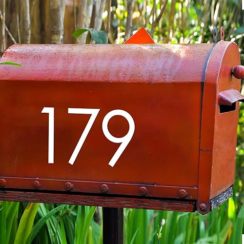 Miniatura 4 de 88 piezas de 8 hojas de vinilo para números de buzón números autoadhesivos impermeables para letreros de buzón ventanas puertas automóviles camiones