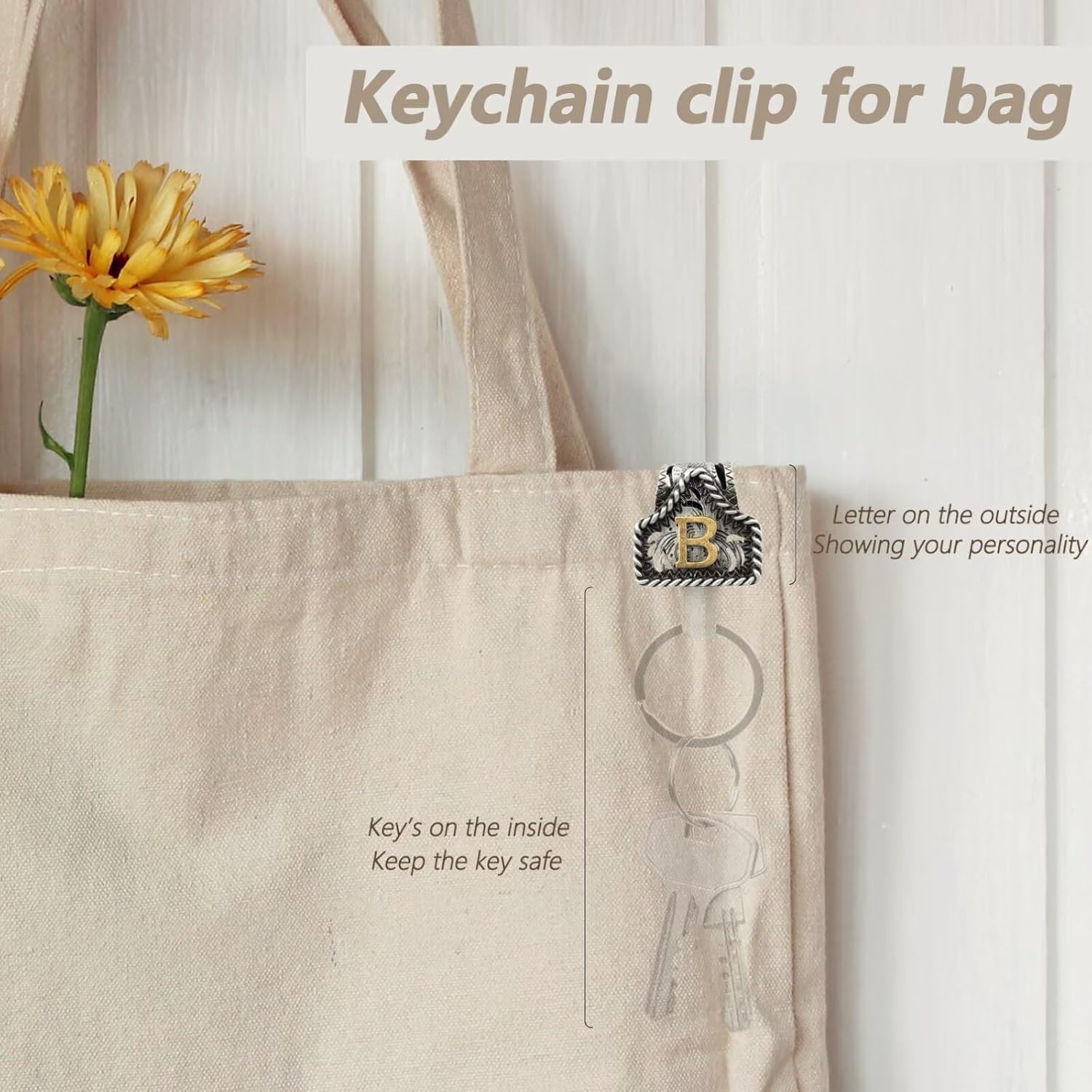 XZYLY Vintage Western Cowboy Letter Keychain,Handmade Metal A-Z Initial Key Chain Clip,Personality key holder for Pocket&Bag - Image 7