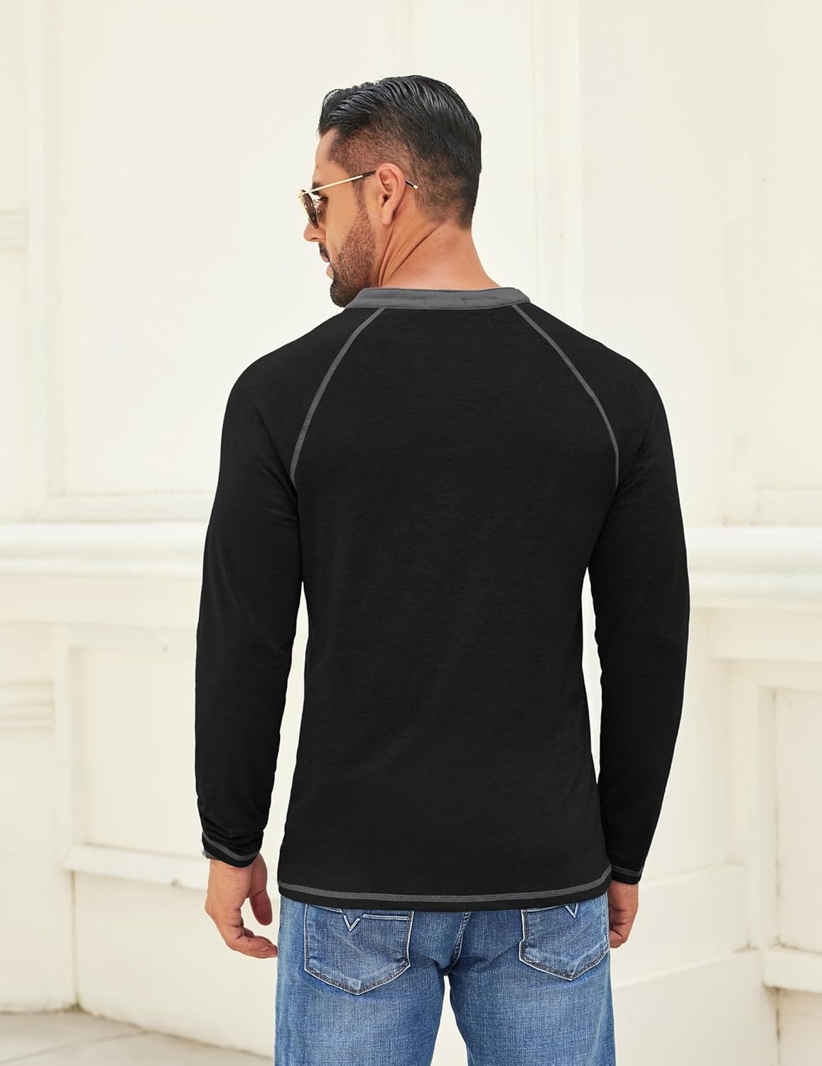 COOFANDY Mens Henley Shirts Long Sleeve Casual Button V Neck T-Shirt Lightweight Fashion Pullover Shirts - Image 4
