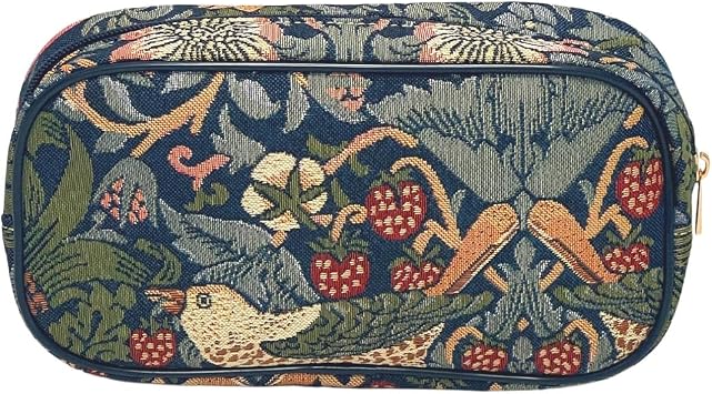 Signare Universal Travel Organiser Cosmetic Makeup Case William Morris Strawberry Thief Blue UNI-ACC-STBL