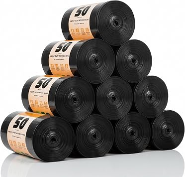 Black Bin Bags 500 Pack, Refuse Sacks 70L, 30 Microns Leak-Resistant, Tear-Proof, Eco-Friendly Bin Liners Ideal for Home, Garden, Office and Commercial