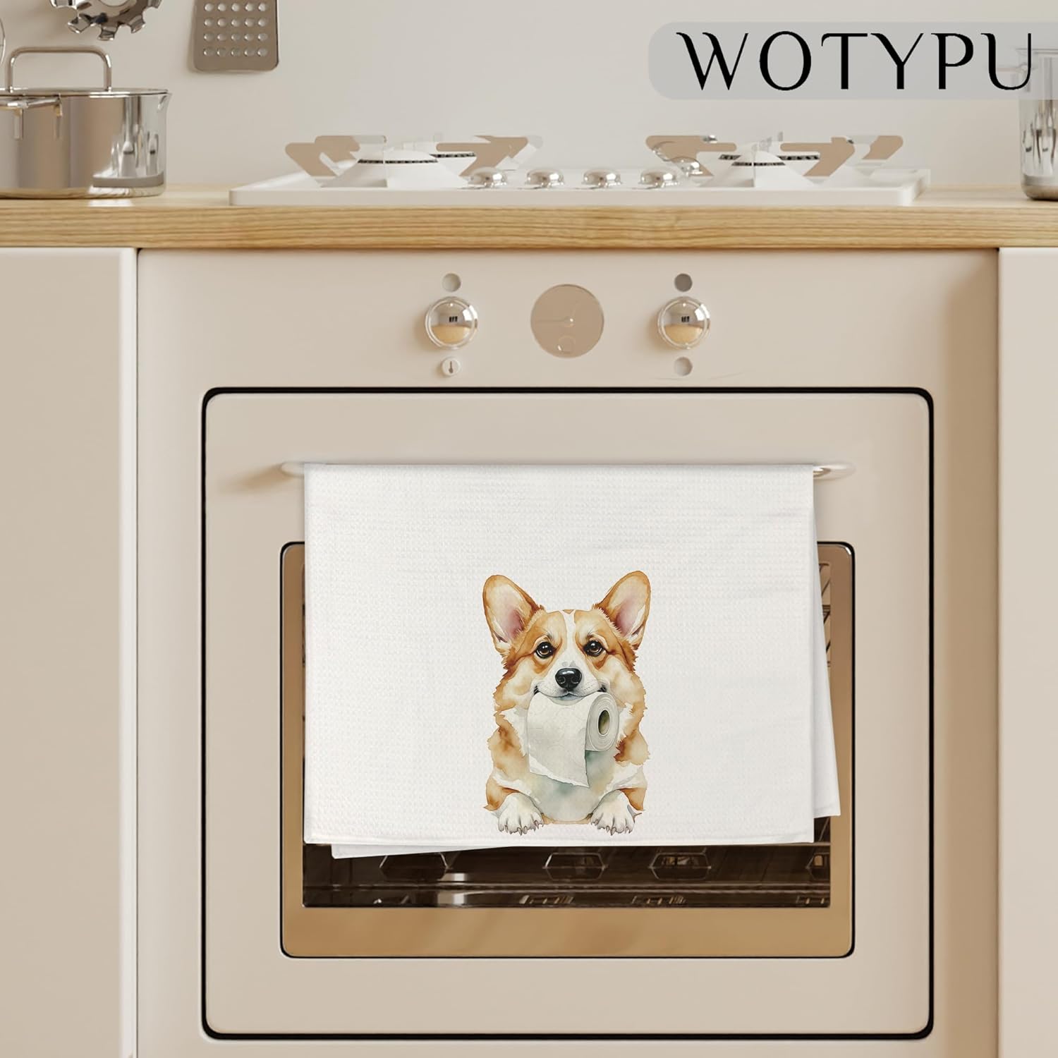 Funny Welsh Corgi Gifts Bathroom Hand Towels, Gifts for Corgi Lovers, Dog Lover Gifts Decorative Hand Towels for Kids Guest Bathroom Washroom Half Bath, 16x24 Inch - Image 3