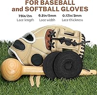 Vista 4 de Softball Baseball Glove Lace, Mitt Lace Repair Kit Includes 2 Leather Laces and Lacing Needle for Catcher's Glove