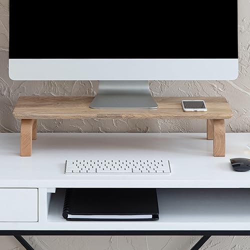 Anji Mountain Soporte para monitor, organizador de escritorio y elevador para laptop, elevador ergonómico para monitor, soporte de monitor que